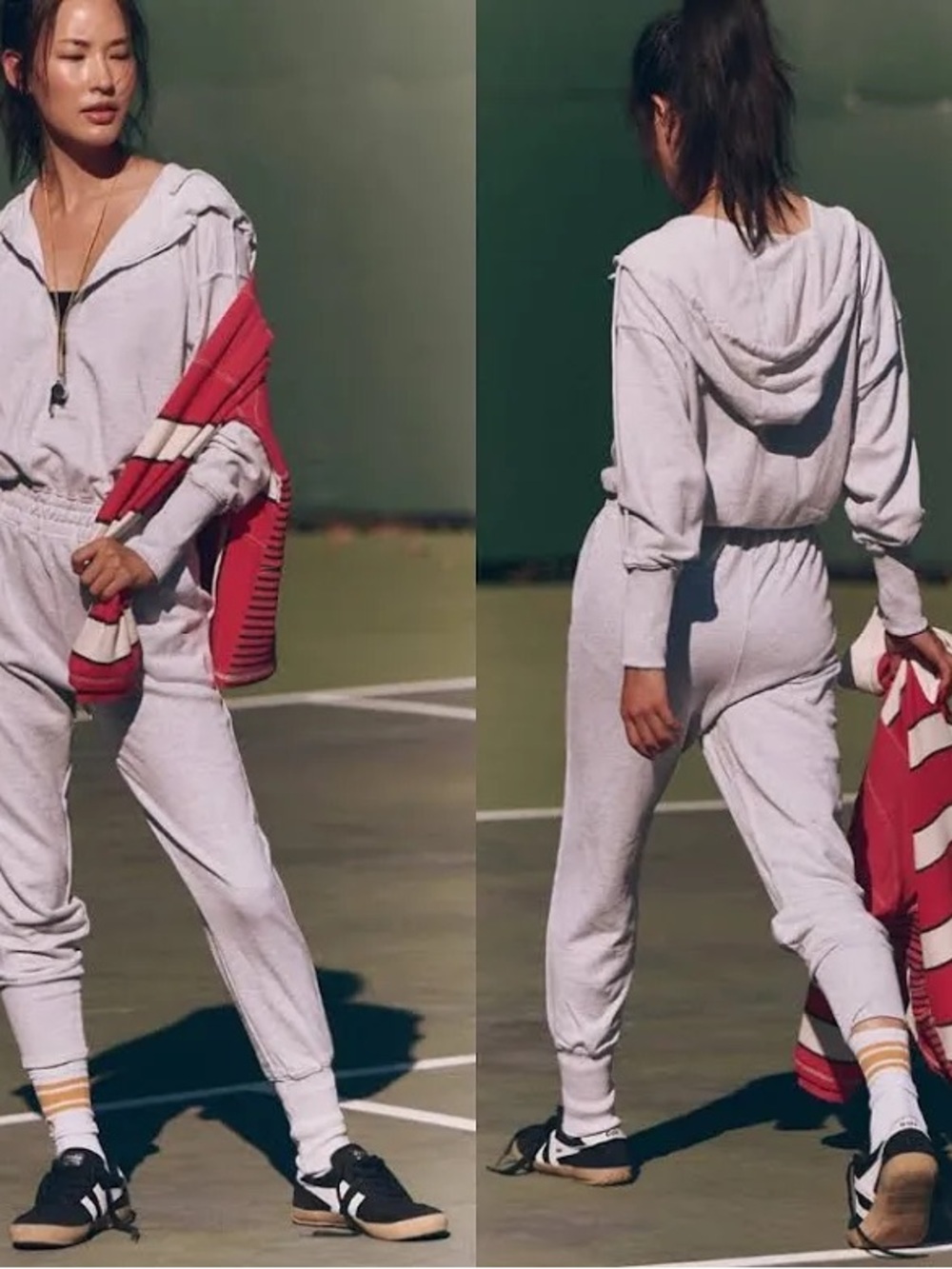 Free People Movement Training Day Jumpsuit Grey Size Small Oversized Women’s